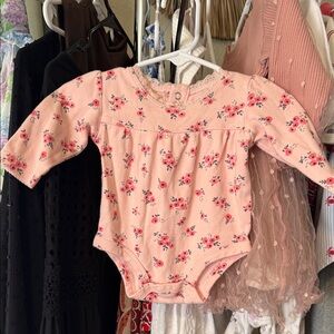 Carter's Pink Floral Long Sleeve Bodysuit